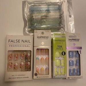 Press on nails and toenails bundle